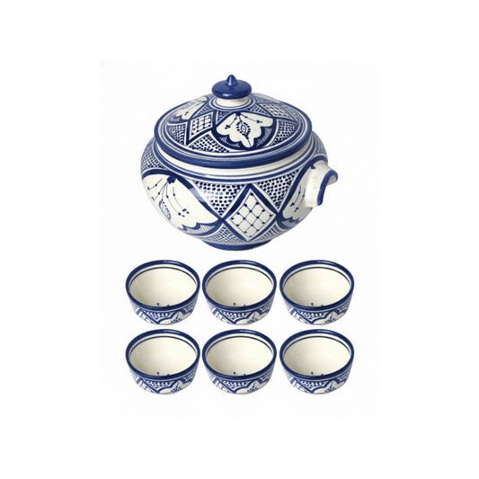 Soup Tureen Set with Six Bowls